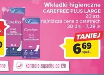 Carrefour Wkładki higienczne CAREFREE PLUS LARGE 20 szt. oferta