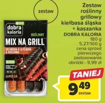 Carrefour DOBRA KALORIA Zestaw roślinny grillowy kiełbasa śląska + kaszanka 180g oferta