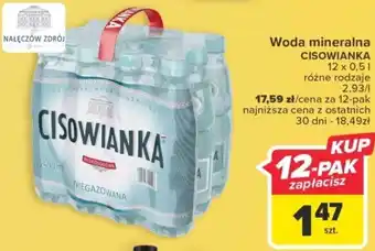 Carrefour Woda mineralna CISOWIANKA 12x0,5l oferta