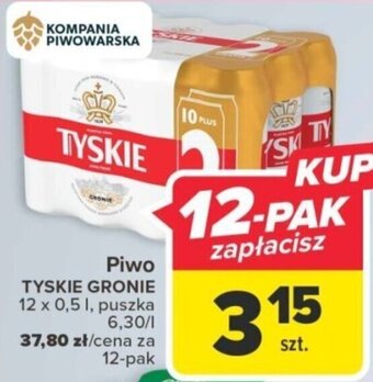 Carrefour Piwo TYSKIE GRONIE 12 x 0,5 l, oferta