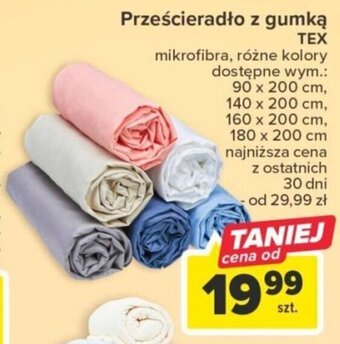 Carrefour Prześcieradło z gumką TEX oferta