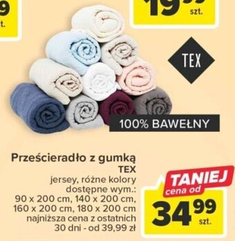 Carrefour Prześcieradło z gumką TEX oferta
