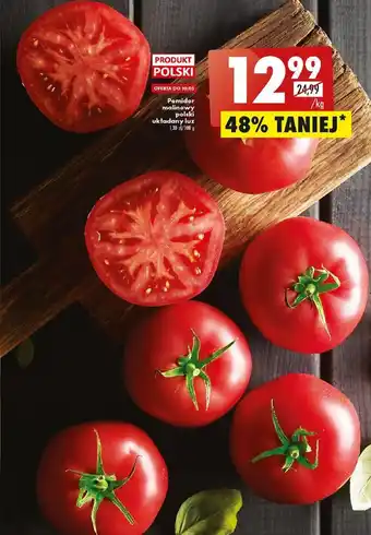 Biedronka Pomidor malinowy polski układany luz 1,30 zł/100 g oferta