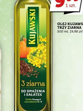 Groszek Kujawski 3 ziarna olej rzepakowy z olejami z lnu i pestek dyni 500 ml oferta