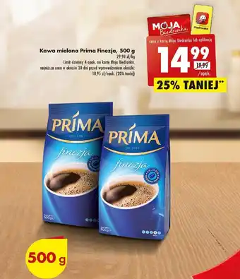 Biedronka Kawa mielona Prima Finezja, 500 g 29,98 zł/kg oferta