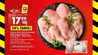 Biedronka Świeży filet z piersi kurczaka pakowany próżniowo Kraina Mięs, Mega Paka (1,80 zł/100 g) oferta