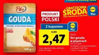 Lidl Pilos Ser gouda w plastrach 150 g oferta