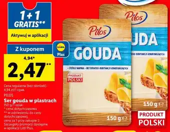 Lidl PILOS Ser gouda w plastrach 150g oferta