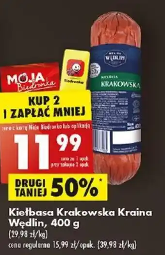 Biedronka Kiełbasa Krakowska Kraina Wędlin, 400 g oferta