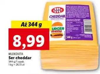Lidl MLEKOVITA Ser cheddar 344 g oferta