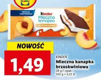 Lidl Ferrero Kinder Mleczna kanapka brzoskwiniowa 28 g oferta