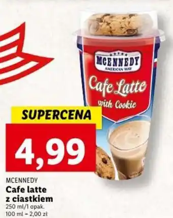 Lidl MCENNEDY Cafe latte z ciastkiem 250 ml oferta