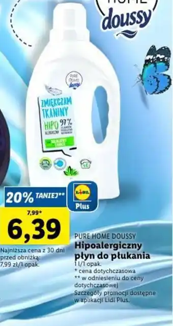 Lidl PURE HOME DOUSSY Hipoalergiczny płyn do płukania 1l oferta