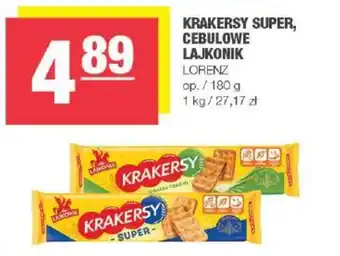 EuroSPAR KRAKERSY SUPER, CEBULOWE LAJKONIK LORENZ 180g oferta