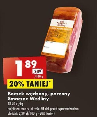 Biedronka Boczek wędzony, parzony Smaczne Wędliny 100g oferta