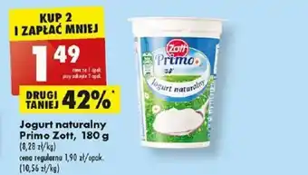 Biedronka Jogurt naturalny Primo Zott, 180 g oferta