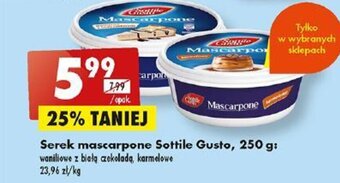 Biedronka Serek mascarpone Sottile Gusto, 250 g oferta