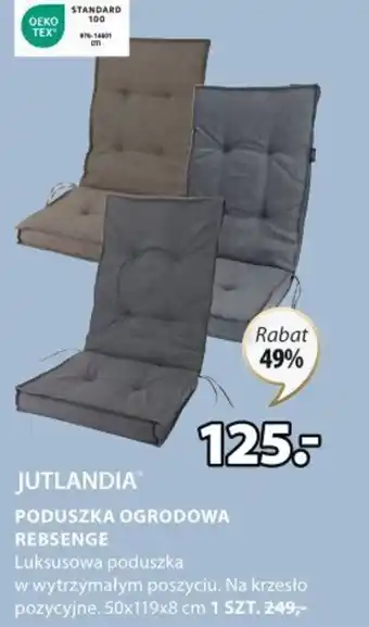 JYSK JUTLANDIA PODUSZKA OGRODOWA REBSENGE 50x119x8cm oferta