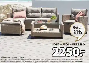 JYSK MORA STÓŁ + SOFA + KRZESŁO S56xD92xW43cm oferta