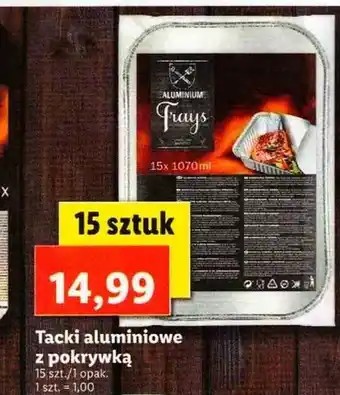 Lidl Tacki aluminiowe z pokrywką 15szt. oferta