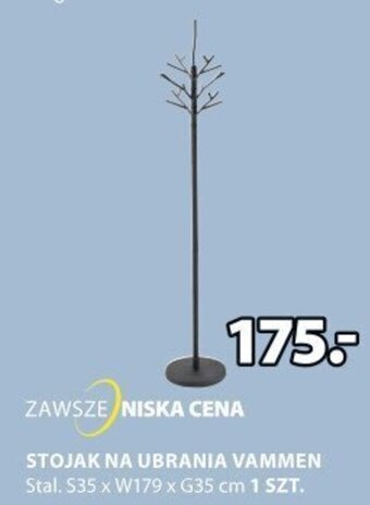 JYSK STOJAK NA UBRANIA VAMMEN Stal. S35 x W179 x G35 cm 1 SZT. oferta