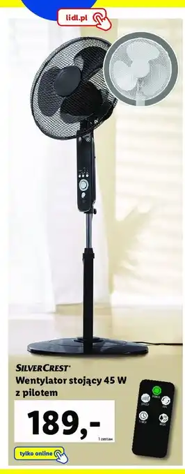 Lidl Wentylator stojący z pilotem 45 w oferta