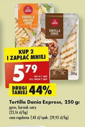 Biedronka Tortilla kurczak curry oferta