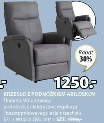 JYSK KRZESŁO Z PODNÓŻKIEM ABILDSKOV S71 x W103 x G90 cm 1 SZT. oferta