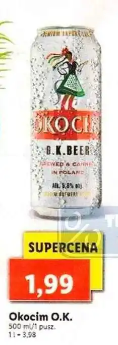 Lidl Okocim O.K. Beer 500ml oferta