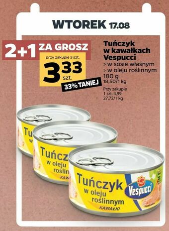 Netto Tuńczyk w kawałkach Vespucci oferta