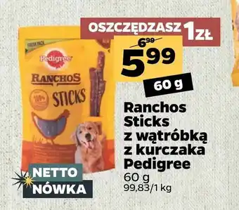 Netto Ranchos Sticks z wątróbką z kurczaka Pedigree oferta