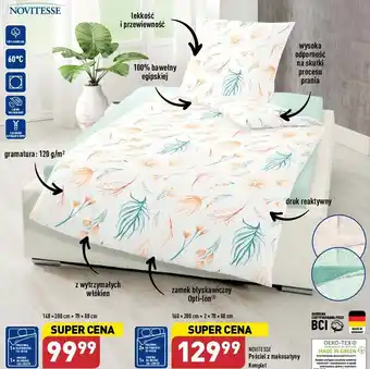 ALDI Pościel z makosatyny 160 x 200 cm + 2 x 70 x 80 cm oferta