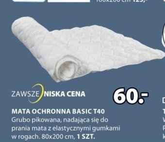 JYSK MATA OCHRONNA BASIC T40 80x200 cm, 1 SZT. oferta
