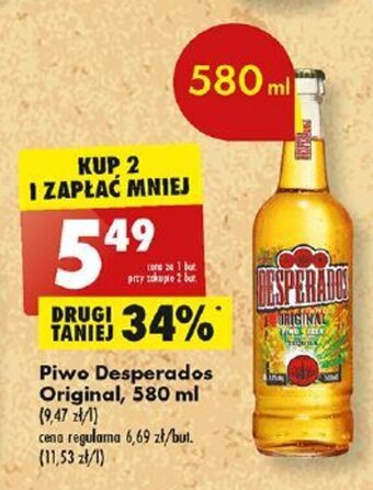 Biedronka Desperados Piwo Original, 580 ml oferta