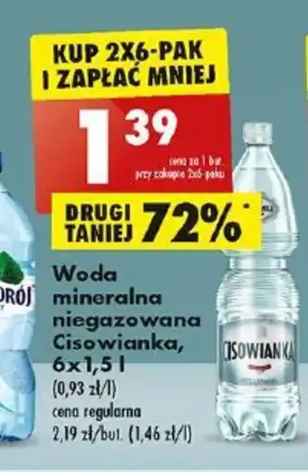 Biedronka Cisowianka Woda mineralna niegazowana 6x1,5l oferta