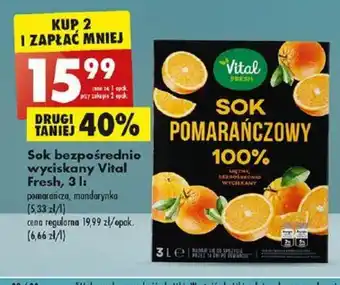 Biedronka Vital Fresh Sok bezpośrednio wyciskany , 3l oferta