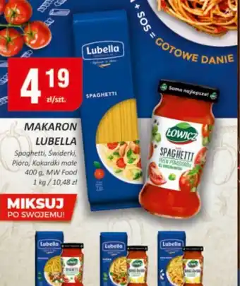 Chorten MAKARON LUBELLA Spaghetti, Świderki, Pióra, Kokardki mate 400 g, MW Food oferta