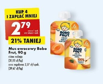 Biedronka Mus owocowy Bobo Frut, 90 g oferta