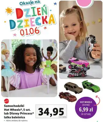 Lidl Samochodziki Hot Wheels®, 5 szt. lub Disney Princess® lalka baletnica oferta