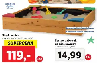 Lidl Piaskownica 90 x 90 x 16 cm oferta
