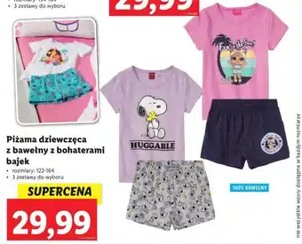Lidl Piżama dziewczęca z bawełny z bohaterami bajek oferta