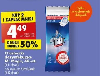Biedronka Chusteczki dezynfekujące Mr Magic, 40 szt. oferta