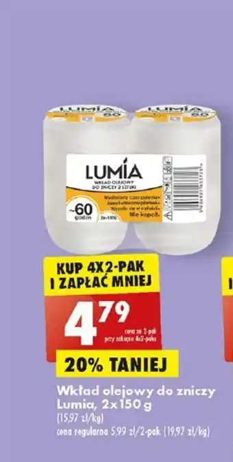 Biedronka Wkład olejowy do zniczy Lumia 2x150g oferta