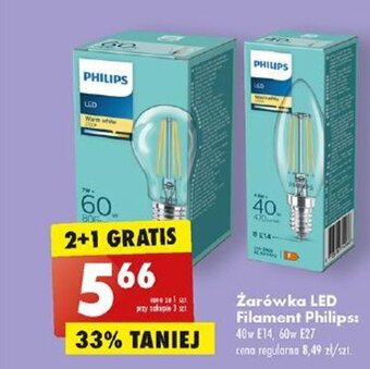 Biedronka Żarówka LED Filament Philips oferta