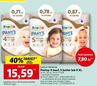 Lidl Pieluchomajtki 4 maxi lupilu pants premium oferta