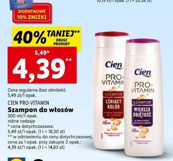 Lidl Szampon do włosów większa objętość cien pro vitamin oferta