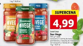 Lidl Sos pomidorowy z bazylią do makaronu dawtona vege oferta
