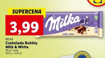 Lidl Czekolada biała milka bubbly oferta