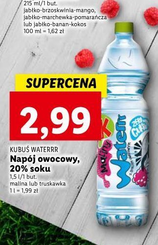 Lidl Woda malinowa kubuś waterrr oferta