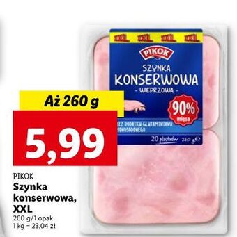 Lidl Szynka konserwowa wieprzowa pikok oferta